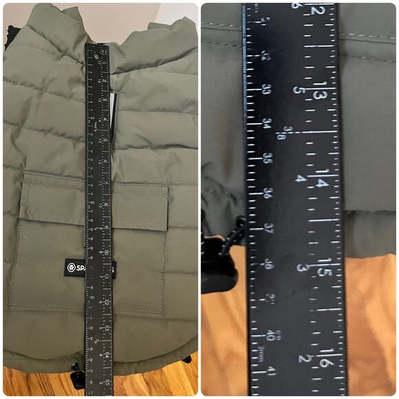 Spark Paws Olive Green Warm Shield Water Resistant Fleece Jacket Large - Picture 5 of 7